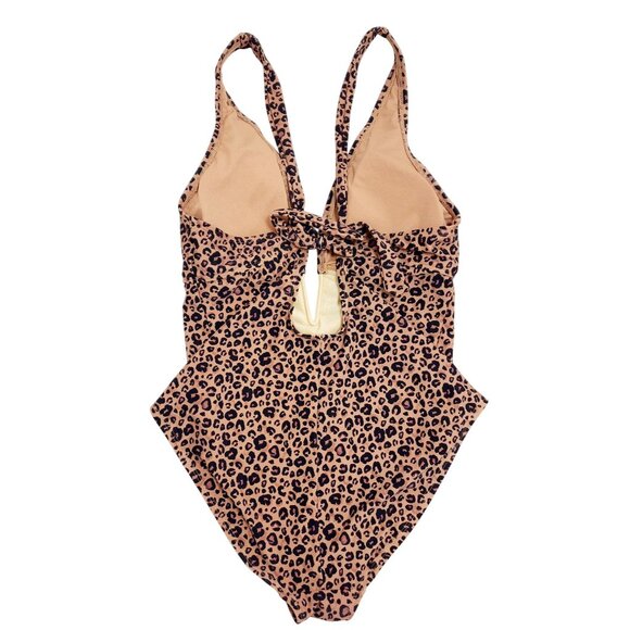 Leopard Print Womens One-Piece Swimsuit By Shade & Shore Size XL (16) - Picture 2 of 8